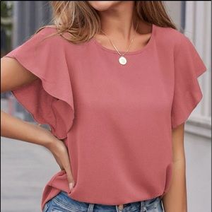 SHEIN - Tie Back Butterfly Sleeve Blouse